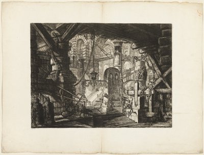 The Pier with Chains、Imaginary Prisons のプレート 16 作： Giovanni Battista Piranesi