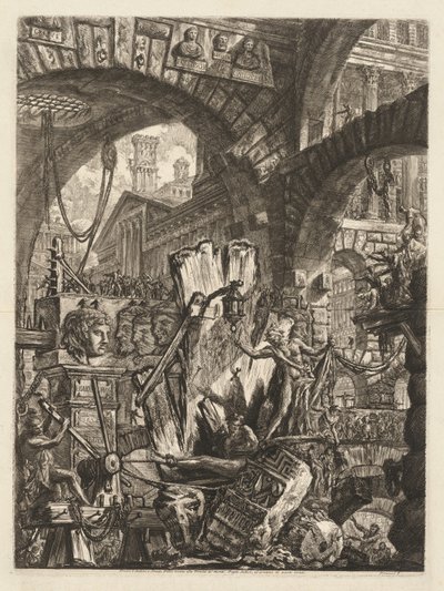 The Prisons: An Architectural Medly, マン・オン・ザ・ロックを手前に 作： Giovanni Battista Piranesi
