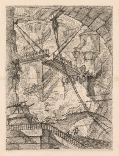 監獄：跳ね橋のある広大な内部 作： Giovanni Battista Piranesi