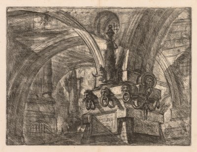 The Prisons: 四角い柱から伸びる丸いアーチ 作： Giovanni Battista Piranesi