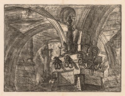 刑務所：角柱から湧き出る丸いアーチ、1745-1750。 作： Giovanni Battista Piranesi