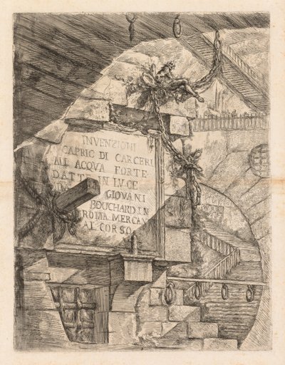 The Prisons: タイトル ページ -- 刑務所の内部 作： Giovanni Battista Piranesi