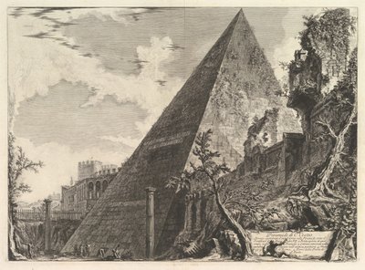 Vedute di Roma Roman Viewsからのガイウスセスティウスのピラミッド。 1756。 作： Giovanni Battista Piranesi