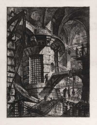 円形の塔、『空想の牢獄』第3図版 作： Giovanni Battista Piranesi