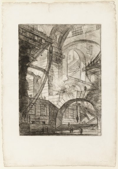 The Smokeing Fire、プレート 6 from Imaginary Prisons 作： Giovanni Battista Piranesi