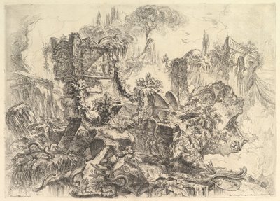 ネロの墓、グロテスキグロテスク、ca。 1748年。 作： Giovanni Battista Piranesi