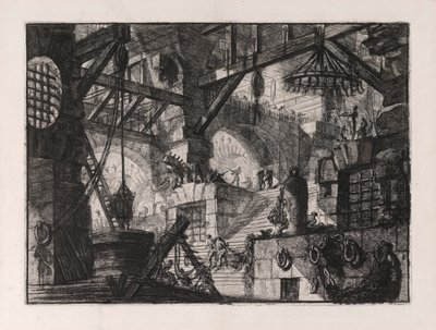 The Well、Carceri d のプレート 13 作： Giovanni Battista Piranesi