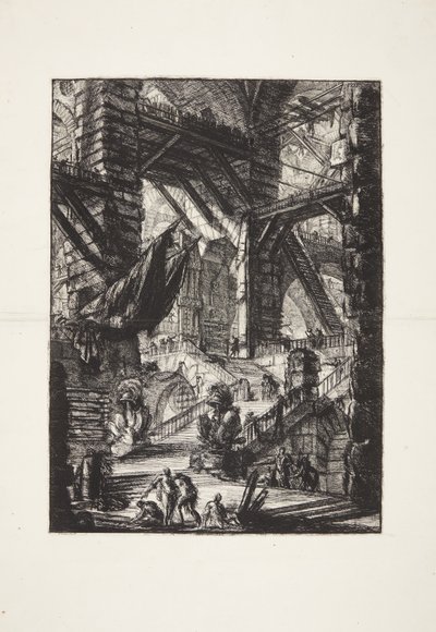 トロフィーのある階段 作： Giovanni Battista Piranesi