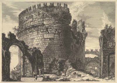 Vedute di Roma Roman ViewsからのCaecilia Metellaの墓。 1762。 作： Giovanni Battista Piranesi