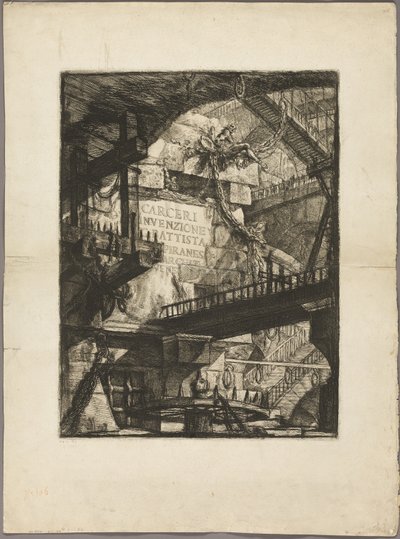 架空の刑務所のタイトルページ 作： Giovanni Battista Piranesi