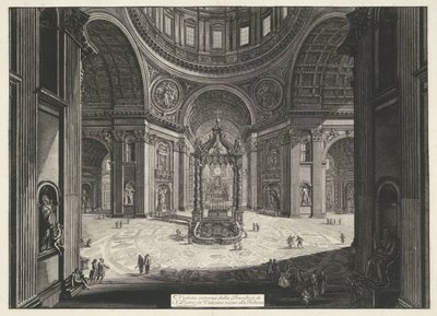 Transept van de Sint-Pietersbasiliek te Vaticaanstad トリブーナ近くのバチカンのサンピエトロ大聖堂の内部ビュー (オブジェクトのタイトル) Gezichten op Rome (シリーズタイトル) Giambattista Piranesi の建築家 Ve( 作： Giovanni Battista Piranesi