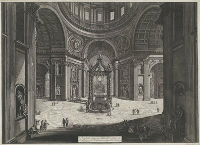 Transept van de Sint-Pietersbasiliek te Vaticaanstad トリブーナ近くのバチカンのサンピエトロ大聖堂の内部ビュー (オブジェクトのタイトル) Gezichten op Rome (シリーズタイトル) Giambattista Piranesi の建築家 Ve( 作： Giovanni Battista Piranesi