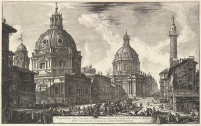 トラヤヌスの柱の近くにある2つの教会、S。Maria di LoretoとSantissimo Nome di Maria Ve ...、ca。 1762。 作： Giovanni Battista Piranesi