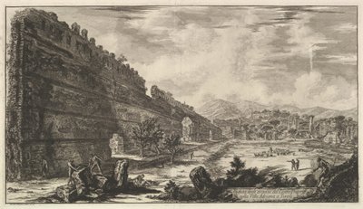 チボリ遺跡のヴィラアドリアーナのカストロプレトリオの残り物のビュー...、1770年。 作： Giovanni Battista Piranesi