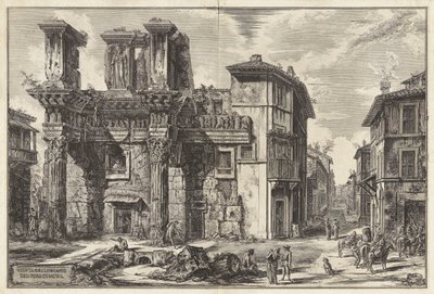 Vedute di Roma (Views of Rome) からのネルヴァのフォーラムの遺跡の眺め 作： Giovanni Battista Piranesi