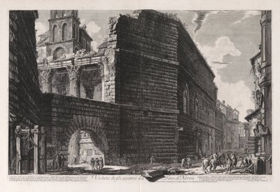 Vedute di Roma (Views of Rome) からのネルヴァのフォーラムの遺跡の眺め 作： Giovanni Battista Piranesi