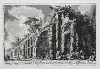 モンテ チェリオの斜面を覆う城壁の眺め 作： Giovanni Battista Piranesi