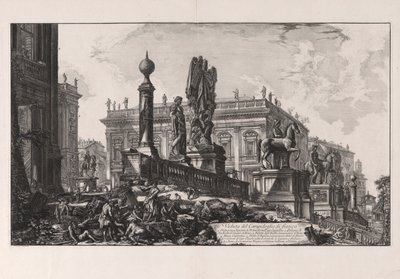 Vedute di Roma (ローマの景色) からのカピトリーノの丘の側面からの眺め 作： Giovanni Battista Piranesi