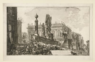 Vedute di Romaからのカピトリーノの丘の側面からの眺め 作： Giovanni Battista Piranesi