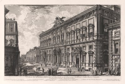 Vedute di Roma (ローマの眺め) から、ブリーフと聖なる評議会の秘書のためのクイリナルに建てられたパラッツォの眺め 作： Giovanni Battista Piranesi