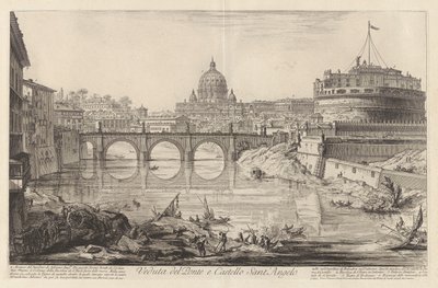 橋とサント城の眺め 作： Giovanni Battista Piranesi