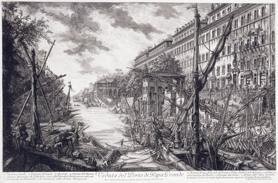 リパグランデ港の眺め、1760年頃 作： Giovanni Battista Piranesi