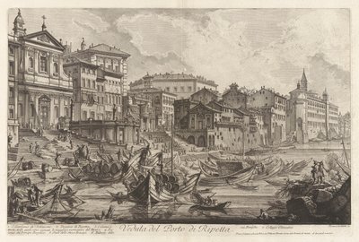 Veduta del Porto di Ripetta (リペッタ港の眺め)、Vedute di Roma (ローマの眺め) より 作： Giovanni Battista Piranesi