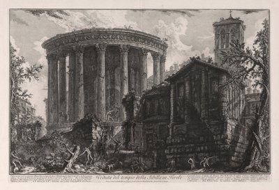 Vedute di Roma (Views of Rome) からのチボリのシビュラ神殿の眺め 作： Giovanni Battista Piranesi