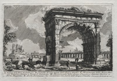 ガリエヌスの凱旋門の眺め 作： Giovanni Battista Piranesi