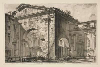『ローマの景観』より オクタウィアのポルティコのアトリウムの眺め 作： 