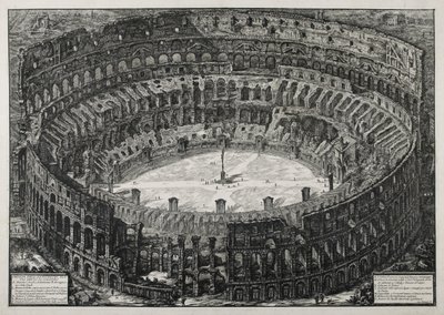 コロッセオとして知られるフラビアン円形劇場の眺め 作： Giovanni Battista Piranesi