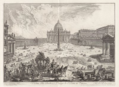 大聖堂と聖ペテロ広場の眺め 作： Giovanni Battista Piranesi