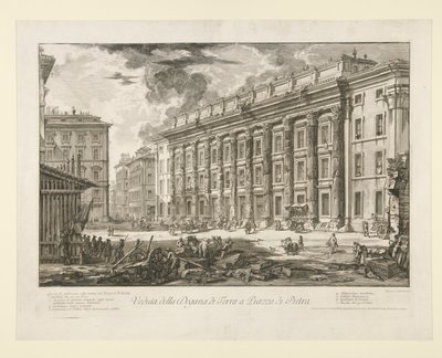 ローマの景色から、ピエトラ広場の税関の眺め 作： Giovanni Battista Piranesi