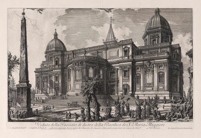 Vedute di Roma (Views of Rome) からのサンタ マリア マッジョーレ大聖堂の裏側のファサードの眺め 作： Giovanni Battista Piranesi
