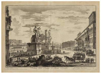 （クイリナーレの）モンテカヴァッロ広場の眺め 作： Giovanni Battista Piranesi