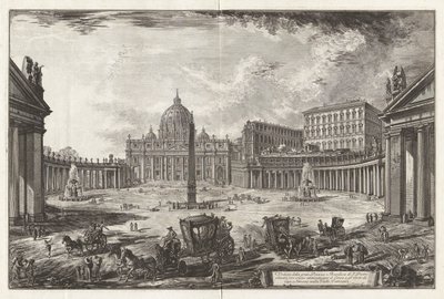 大広場とサン ピエトロ大聖堂の眺め 作： Giovanni Battista Piranesi