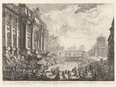 以前は l として知られていた広大なトレビの泉の眺め 作： Giovanni Battista Piranesi