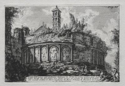 カストランセ円形劇場の遺跡の眺め。 作： Giovanni Battista Piranesi