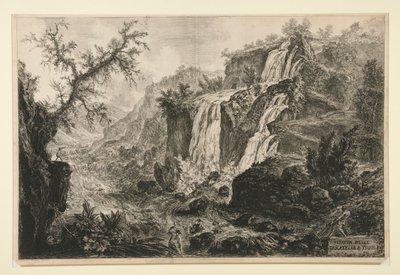 Vedute di Roma から見たチボリの小さな滝の眺め 作： Giovanni Battista Piranesi