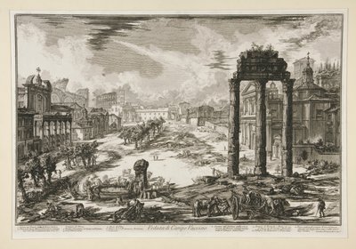 ローマの景色からのカンポ ヴァチーノ (カンポ ヴァチーノの眺め) の眺め 作： Giovanni Battista Piranesi