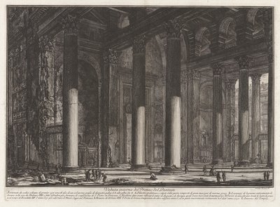 Vedute di Roma (Views of Rome) からの、パンテオンの Pronaos の内部ビュー (Pantheon の Pronaos の内部ビュー) 作： Giovanni Battista Piranesi