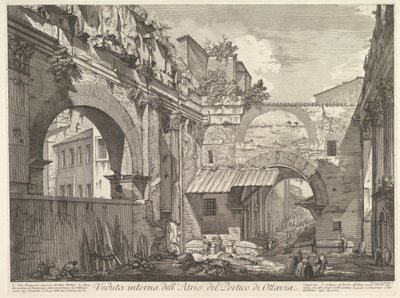 オタビアのポルティコのアトリウムの内部ビューポルティのアトリウムの内部ビュー...、1760。 作： Giovanni Battista Piranesi