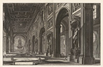 Vedute di Roma (ローマの眺め) からのサン ジョヴァンニ ラテラノ大聖堂の内部ビュー (サン ジョヴァンニ ラテラノ大聖堂の内部ビュー) 作： Giovanni Battista Piranesi