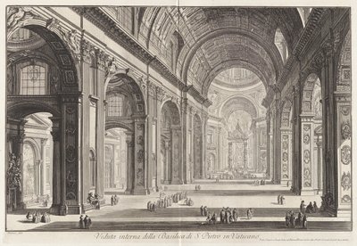 サン ピエトロ大聖堂の内部ビュー 作： Giovanni Battista Piranesi