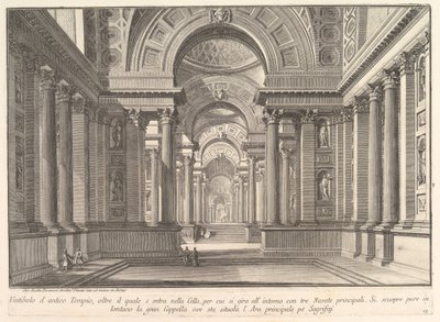 古代寺院の前庭。 。 。古代の寺院の前庭。 。 、約1743-50。 作： Giovanni Battista Piranesi