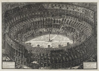 コロッセオと呼ばれるフラビア円形競技場の眺め（"Views of Rome "より 作： Giovanni Battista Piranesi