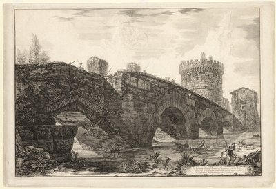 ローマの景色から、アニオのルガーノ橋の眺め 作： Giovanni Battista Piranesi