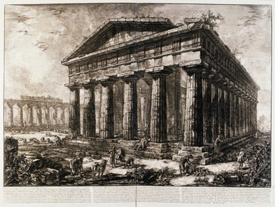 Näkymä Neptunuksen temppelille Paestumissa 作： Giovanni Battista Piranesi