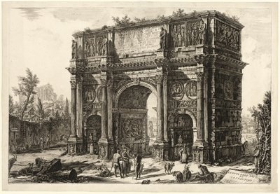 ローマの景色からのコンスタンティヌスの凱旋門の眺め 作： Giovanni Battista Piranesi