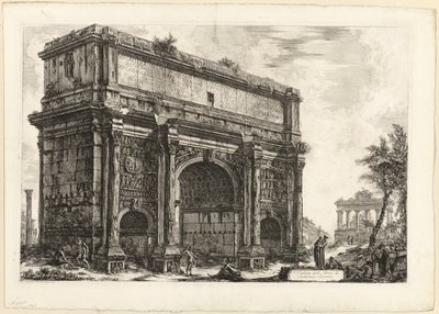 ビューズ オブ ローマからのセプティミウス セウェルスの凱旋門の眺め 作： Giovanni Battista Piranesi